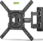 monTEK Full Motion TV Wall Mount for 23–65 Inch Flat & Curved TVs and Monitors, Swivel & Tilt Articulating Bracket, Max VESA 400x400mm, Holds up to 77 lbs, Perfect Center Design