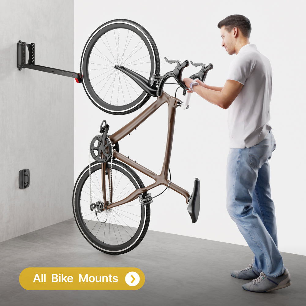 Garage space-saving bike rack from monTEK