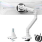 monTEK Single Monitor Arm with USB A/C, Ultrawide Monitor Stand for 17 to 57 Inch Curved Screen, Holds 59.4 lbs, Adjustable Gas Spring Arm, 75/100 VESA Mount, Clamp & Grommet Desk Mount, White