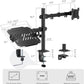 monTEK Monitor Mount and Laptop Stand for Desk, Adjustable Height Monitor Arm Fit up to 32 inch Screen and 17 inch Laptop, Hold up to 22lbs Weight, C-Clamp and Grommet