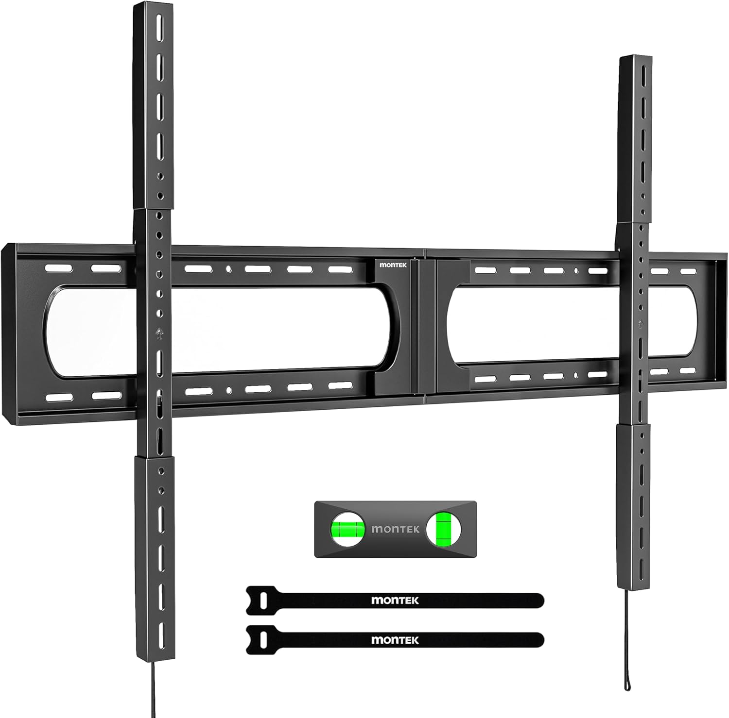 monTEK Heavy Duty XXL Fixed TV Wall Mount for 37–140" Flat & Curved TVs up to 300 lbs, 4× Load Tested, 1.25" Ultra Slim Low Profile Bracket, Fits 16"/18"/24" Wood Studs,VESA 1200×800mm TM1007W-XLF