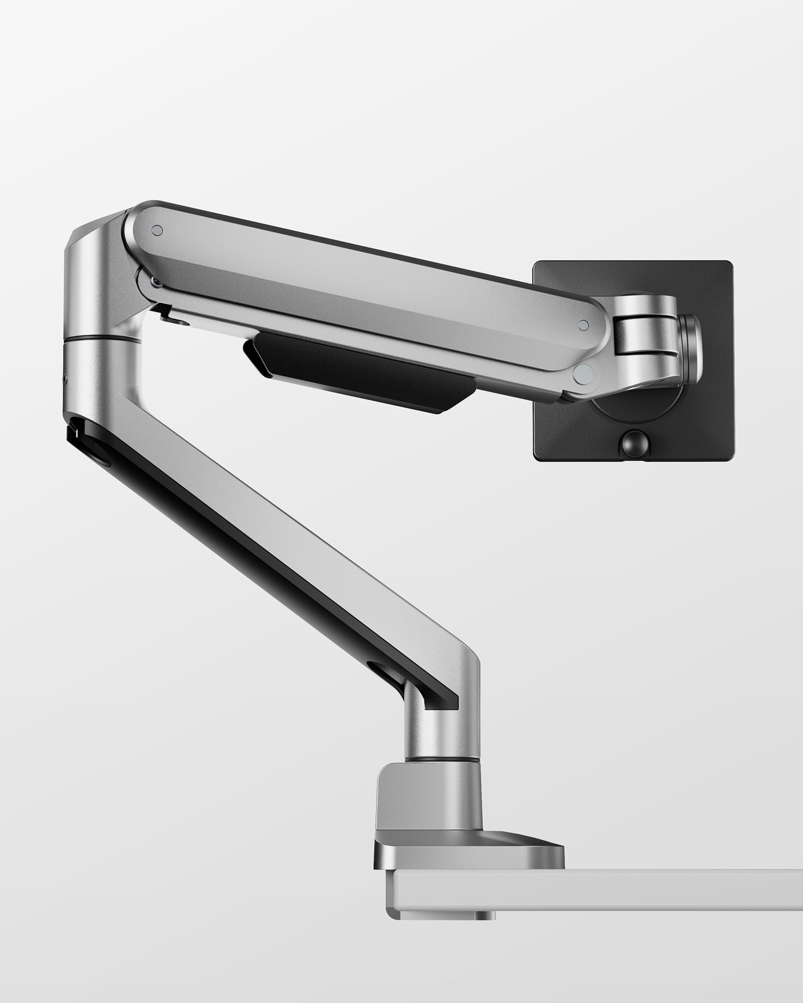 monTEK Deluxe Monitor Arm for 17 to 40 Inch Curved Screens with Cable Management Aluminum Fully Adjustable Single Monitor Arm with Clamp/Grommet, Quick Release Plate,75x75/100x100 VESA