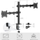 monTEK Dual Monitor Stand for 17"–32” Computer, Adjustable Height Stable Monitor Mount Fit up to 32 inch Screen, Hold up to 22lbs Weight, C-Clamp and Grommet, VESA 75x75mm/100x100mm