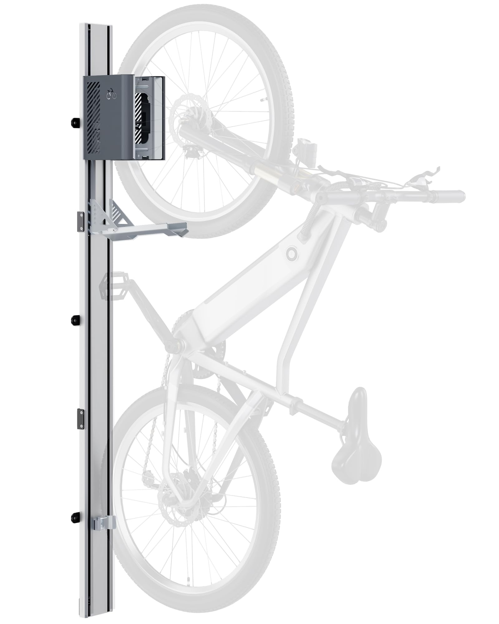 monTEK Automatic Lift EBike Rack – Fits 24-29" Tires, Heavy-Duty Vertical Wall Rack for Bicycles (Up to 71 lbs) - Effortless Lifting, Easy Install - Space-Saving Storage for Garage, Shed, BG