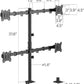 monTEK Quad Monitor Stand Mount, Fully Adjustable Desk Mount for 4 Screen up to 17”-32” and 22lbs Capacity Each Arm, Stable Monitor Arm with C Clamp and Grommet Base, VESA 75x75mm/100x100mm