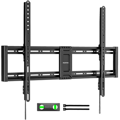 monTEK Heavy Duty Tilting TV Wall Mount for 37-90 Inch TVs, 200 lbs Capacity, 1.65" Slim Low Profile Wall Bracket, Max VESA 600x400mm Fits 16"/18"/24" Studs, Space-Saving for Large Flat & Curved TVs