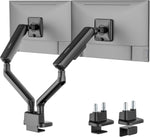 monTEK Dual Monitor Arm, Mechanical Spring Monitor Arm for 17-35" Screens, Adjustable Monitor Desk Mount Each Holds up to 24.2 lbs with C Clamp/Grommet Desk Mount, VESA 75/100mm, MA1011BK-D