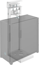 monTEK No Drill Under Desk PC Mount, Clamp-On Heavy Duty CPU Holder with Ventilated Cooling Design for Standing Desk & Home Office, Fits Most PC Cases 16.1"-25.6" (H), 66 lbs, White
