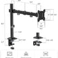 monTEK Single Monitor Stand for 17-32 inches Screen, Fully Adjustable Monitor Arm Desk Mount up to 22lbs Capacity, Computer Mount with C Clamp and Grommet Base, Max VESA 100x100mm