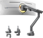 monTEK Heavy Duty Single Monitor Arm for 17-40 Inch Screens, Full Motion Monitor Mount Up to 24.3lbs, Aluminum Monitor Stand with VESA 75/100mm, C-Clamp/Grommet Base for Curved Screens, Gray, MA1010DG
