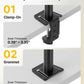 monTEK Stable Vertical Dual Monitor Mount, Stacked Desk Stand for Two 17-32 inch Screens, Full Motion Arm with Tilt, Swivel, Rotation, Supports 22 lbs per Side, C-Clamp/Grommet Base, VESA 100×100mm