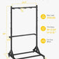monTEK Freestanding Bike Storage Rack for 5 Bikes, Heavy Duty 350LBS Vertical Bike Stand with 5 Bike Hooks & 6 Helmet Hooks, Indoor and Outdoor Bike Storage Rack with Locking Casters