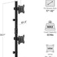 monTEK Vertical Dual Monitor Stand with Sleek Glass Base for 17-32 inch Screens, Free-Standing Dual Monitor Mount Holds 22 lbs per Arm, Fully Motion Height Adjustable, VESA 75/100 MM