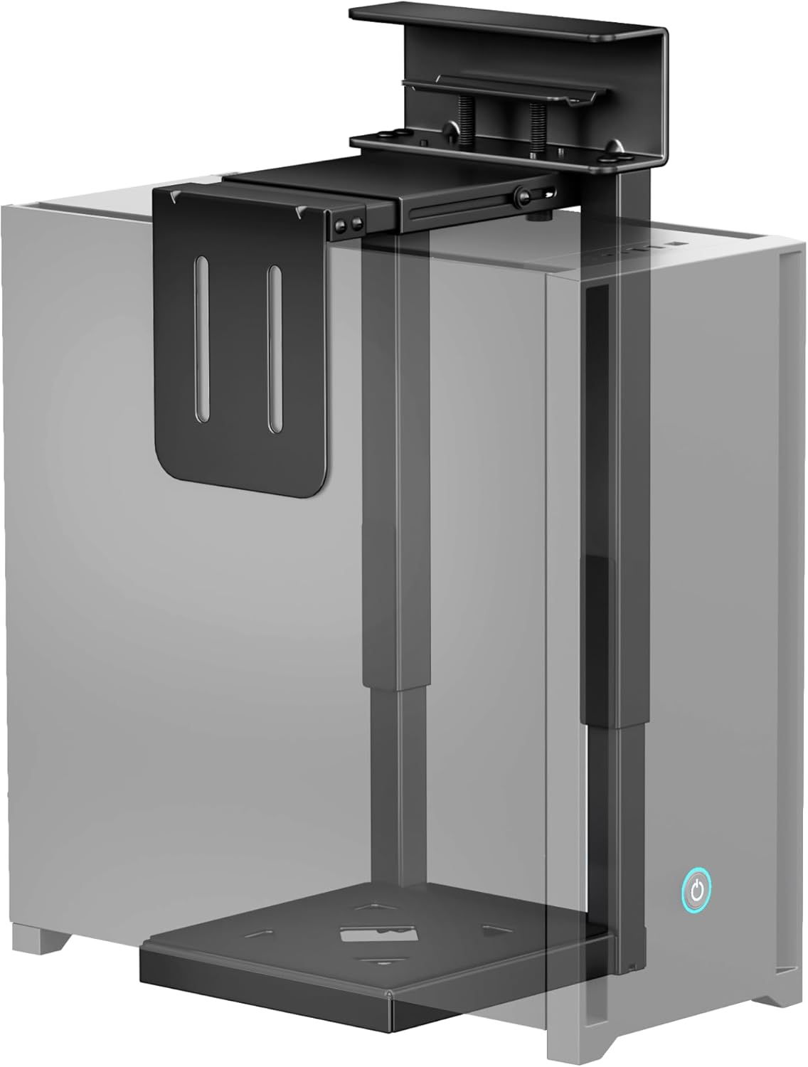 monTEK 66 LBS Heavy-Duty Under Desk PC Mount, Adjustable No-Drill PC Mount with Protective Pads,16.1"-25.6" H, Ideal for Office Home Classroom, Black