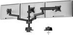 monTEK Triple Monitor Mount for Max 27 inch Computer Screens, 3 Monitor Desk Mount Each Arms Holds up to 19.8lbs, Three Monitors Desk Arm with Swivel, Tilt, Rotation, MA1009PBK-T