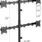 monTEK Stable Quad Monitor Stand, Free Standing Fully Adjustable Desk Mount for 4 Screen up to 17”-32” and 22lbs Capacity Each Arm, Heavy Duty Base, VESA 75x75mm/100x100mm
