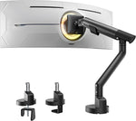 monTEK Single Monitor Arm for 17-40 Inch Screens, Heavy Duty Full Motion Monitor Mount Up to 24.3lbs, Aluminum Monitor Stand with VESA 75/100mm, C-Clamp/Grommet Base for Curved Screens, MA1010BK