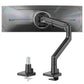 monTEK Single Monitor Arm with USB A/C, Ultrawide Monitor Stand for 17 to 57 Inch Curved Screen, Holds 59.4 lbs, Adjustable Gas Spring Arm, 75/100 VESA Mount, Clamp & Grommet Desk Mount, White