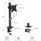 monTEK Single Monitor Stand, Stable Monitor Arm for 17-32 inch& 22lbs Capacity Screen, Height Adjustable Desk Mount with C Clamp and Grommet Base, VESA 75 * 75MM/ 100 * 100MM