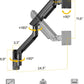 monTEK Heavy-Duty Single Monitor Wall Mount for 17-57” Ultrawide Screens up to 59.4lbs, Premium Aluminum Wall Mount Monitor Arm with Full Motion Adjustment, Pneumatic Lift, Max VESA 100x100