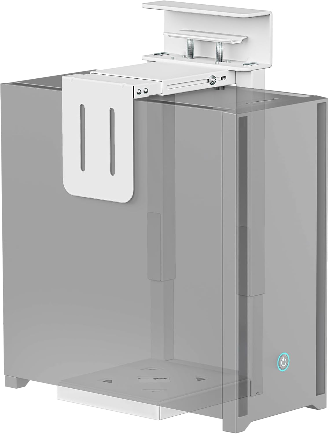 monTEK Heavy-Duty Under Desk PC Mount-No Drilling Installation, Adjustable PC Mount with Protective Pads, Supports up to 66lbs,16.1"-25.6" H, Ideal for Office Home Classroom,White