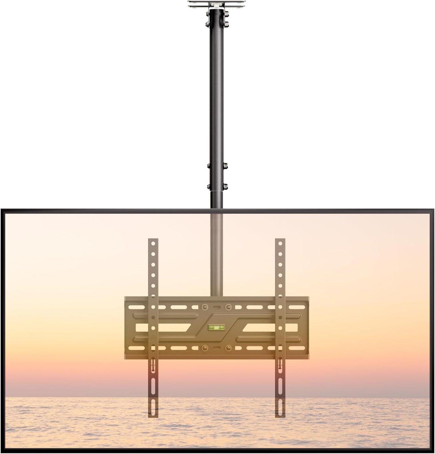 monTEK Ceiling TV Mount for 37-75 inch Flat Screen Displays, Hanging Adjustable Ceiling TV Bracket Fits Most LCD LED OLED 4K TVs, Pole Ceiling Mount Holds up to 110lbs, Max VESA 400x400mm, TM1009C-M