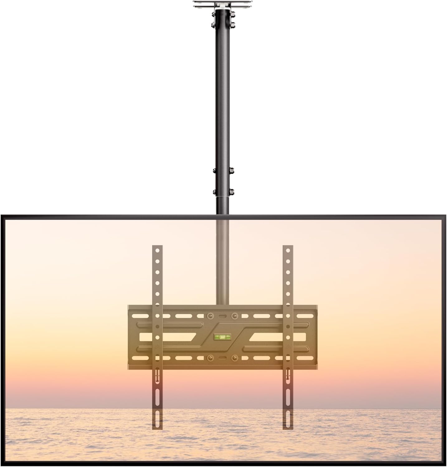 monTEK Ceiling TV Mount for 37-75 inch Flat Screen Displays, Hanging Adjustable Ceiling TV Bracket Fits Most LCD LED OLED 4K TVs, Pole Ceiling Mount Holds up to 110lbs, Max VESA 400x400mm, TM1009C-M