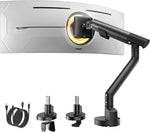 monTEK Single Monitor Arm with USB for 17-40 Inch Screens, Up to 24.3lbs, Heavy Duty Monitor Mount with VESA Mount, Full Motion Adjustment Monitor Stand C-Clamp/Grommet Base,VESA 75/100mm, MA1010UCBK