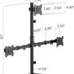 monTEK Stable Triple Monitor Stand, Free Standing Fully Adjustable Desk Mount for 3 Screen up to 17”-32” and 22lbs Capacity Each Arm, Heavy Duty Base, VESA 75x75mm/ 100x100mm