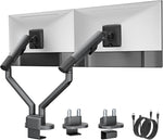 monTEK Dual Monitor Stand Mount with USB for Up to 35" Screens, Each Arm Holds Max 24.3lbs, Full Motion Adjustable Monitor Arm Desk Mount with C-Clamp/Grommet, VESA 75/100mm, Space Gray, MA1010UCDG-D