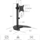 monTEK Stable Single Monitor Stand, Freestanding Monitor Arm for 17 to 32 inch & 22lbs Capacity Screen, Adjustable Height Desk Mount with Swivel and Tilt, VESA 75x75/ 100x100mm