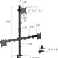 monTEK Triple Monitor Stand Mount, Fully Adjustable Desk Mount for 3 Screen up to 17”-32” and 22lbs Capacity Each Arm, Stable Monitor Arm with C Clamp and Grommet Base, VESA 75x75mm/100x100mm