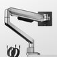 monTEK Deluxe Aluminum Monitor Arm with USB A/C for 17 to 40 Inch Curved Screens Fully Adjustable Single Monitor Arm with Clamp/Grommet, Quick Release Plate, Cable Management, VESA 75/100