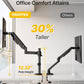 monTEK Tall Single Monitor Arm, Heavy Duty Adjustable Desk Mount for 17–32" Screens, Holds 19.8 lbs, 21 in Max Height, Full Motion Swivel & Tilt, VESA 75/100mm
