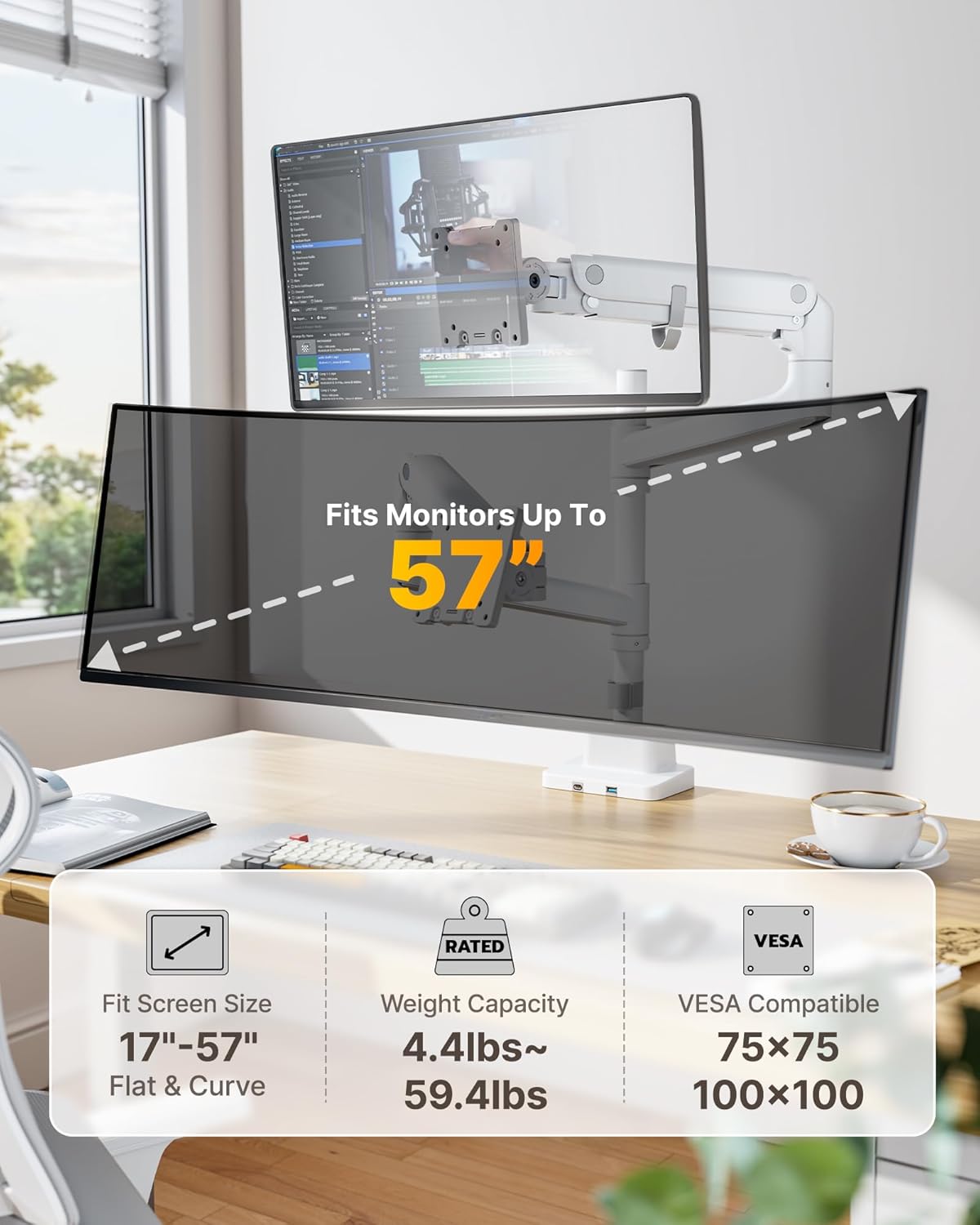 Ultrawide Dual Monitor Arm for 17
