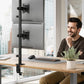 monTEK Stable Vertical Dual Monitor Mount, Stacked Desk Stand for Two 17-32 inch Screens, Full Motion Arm with Tilt, Swivel, Rotation, Supports 22 lbs per Side, C-Clamp/Grommet Base, VESA 100×100mm