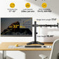 monTEK Stable Freestanding Dual Monitor Stand for 17–32” Computer Screens, Heavy-Duty Desk Mount with 22 lbs per Arm, Fully Adjustable Brackets and Arms, Solid V-Shaped Base, VESA 100×100mm Max