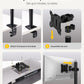 monTEK Single Monitor Stand, Stable Monitor Arm for 17-32 inch& 22lbs Capacity Screen, Height Adjustable Desk Mount with C Clamp and Grommet Base, VESA 75 * 75MM/ 100 * 100MM