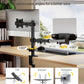 monTEK Monitor Mount and Laptop Stand for Desk, Adjustable Height Monitor Arm Fit up to 32 inch Screen and 17 inch Laptop, Hold up to 22lbs Weight, C-Clamp and Grommet