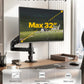 monTEK Tall Single Monitor Arm, Heavy Duty Adjustable Desk Mount for 17–32" Screens, Holds 19.8 lbs, 21 in Max Height, Full Motion Swivel & Tilt, VESA 75/100mm