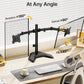 monTEK Stable Freestanding Dual Monitor Stand for 17–32” Computer Screens, Heavy-Duty Desk Mount with 22 lbs per Arm, Fully Adjustable Brackets and Arms, Solid V-Shaped Base, VESA 100×100mm Max