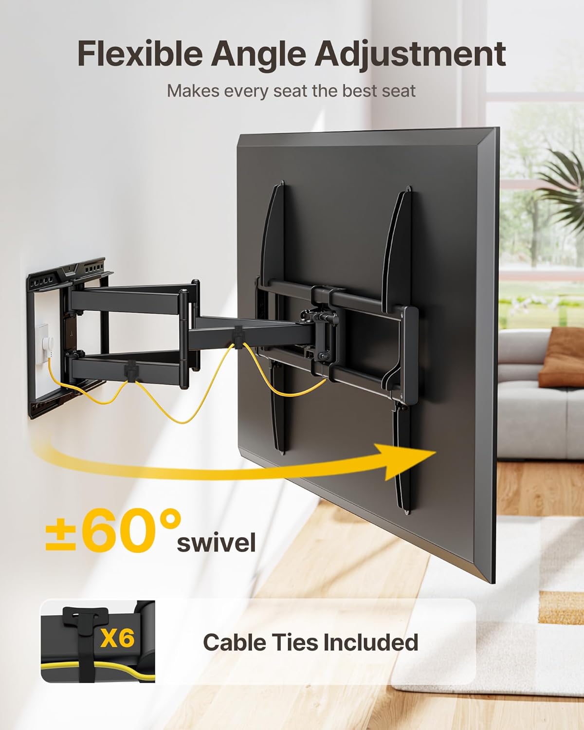 monTEK Heavy Duty TV Wall Mount for 50-100 Inch TVs up to 165 lbs, 4X Load Tested, Dual Arms Full Motion Bracket with Tool-Free Tilt, Swivel & Extend, Max VESA 900x600mm, Fits 12"/16"/18"/24" Studs