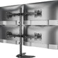 monTEK Stable Quad Monitor Stand, Free Standing Fully Adjustable Desk Mount for 4 Screen up to 17”-32” and 22lbs Capacity Each Arm, Heavy Duty Base, VESA 75x75mm/100x100mm