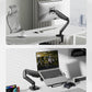 monTEK Laptop Arm Mount for Desk, 2-in-1 Monitor & Laptop Stand with Adjustable Laptop Tray, Fits Max 18" Notebook and 32" Screen, Aluminum Single Monitor Holder with VESA 75/100, Clamp/Grommet, Black