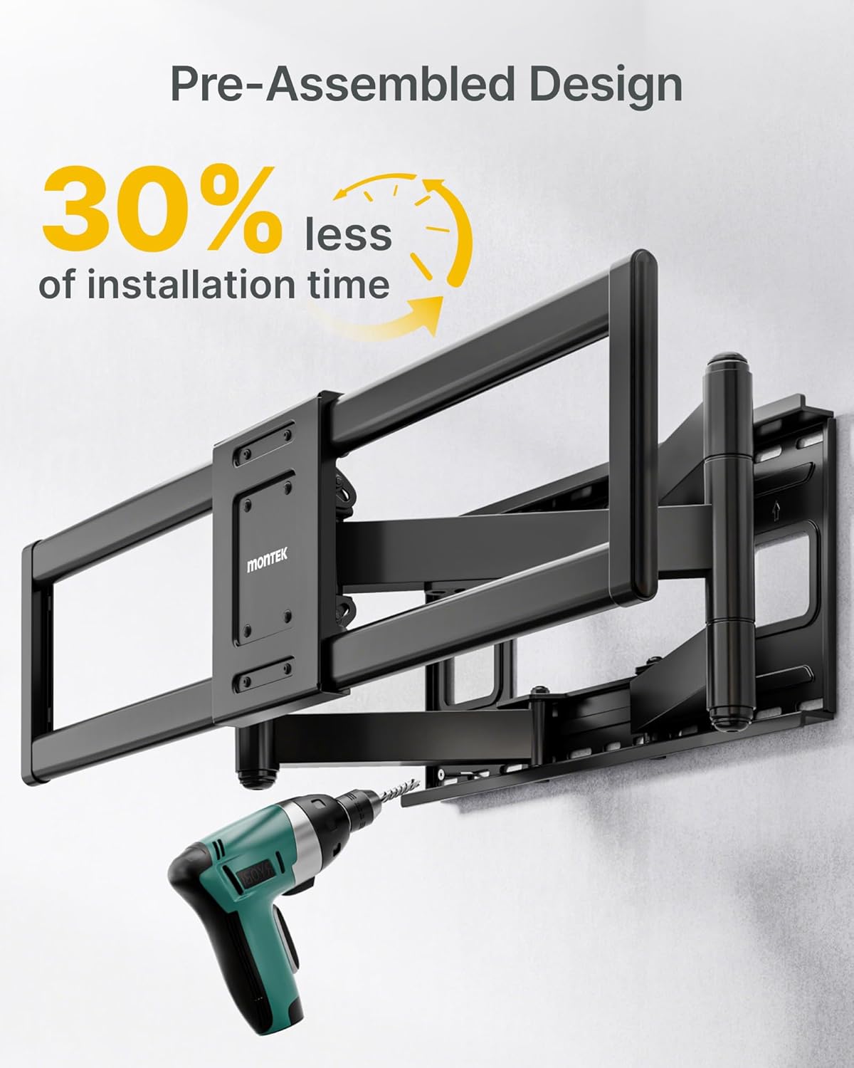 monTEK Heavy Duty Full Motion TV Wall Mount for 43-98 Inch Large TVs Hold up to 265 lbs, Extra Long 27.7" Extension Articulating Arm Bracket, Fits 16" 18" 24" Wood Studs, Max VESA 800x400mm