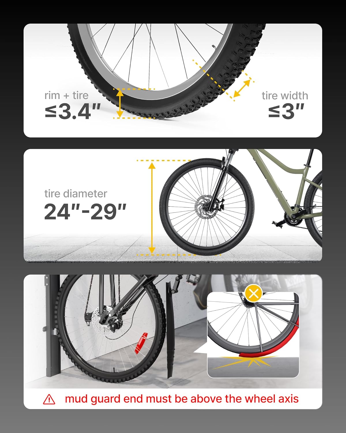 monTEK Automatic Lift EBike Rack – Fits 24-29" Tires, Heavy-Duty Vertical Wall Rack for Bicycles (Up to 71 lbs) - Effortless Lifting, Easy Install - Space-Saving Storage for Garage, Shed