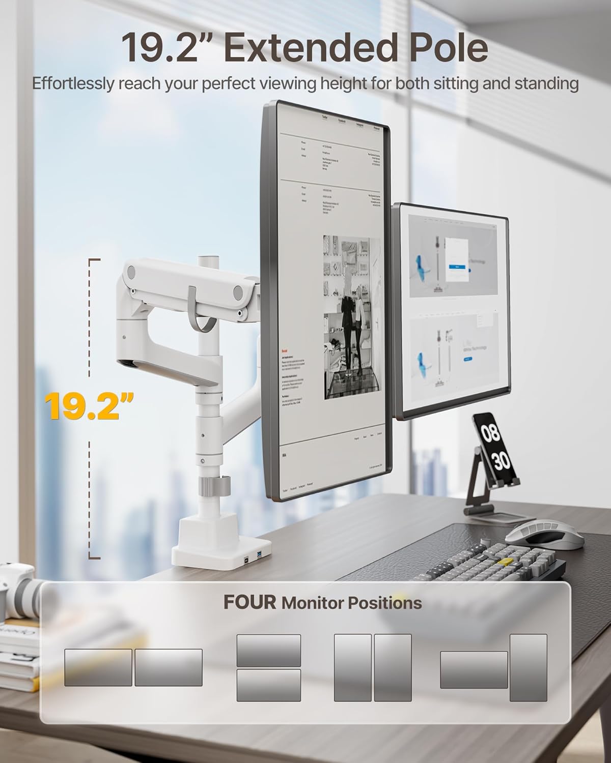 monTEK Zware Enkele Monitorarm voor 17-57 inch Schermen tot 27 KG monTEK Zware Enkele Monitorarm voor 17-57 inch Schermen tot 27 KG