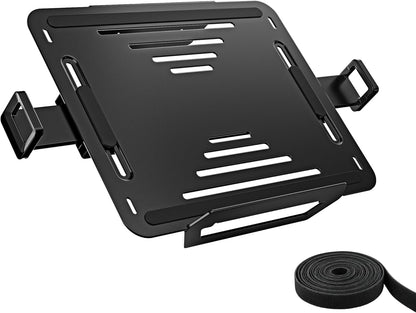 monTEK Adjustable Laptop Tray for Monitor Arm & Stand, Universal VESA Mount Laptop Holder 12″–18″, Fits Thick Gaming Laptops, Heavy-Duty Steel up to 19.8lbs, VESA 75x75/100x100 Office/Studio/Gaming