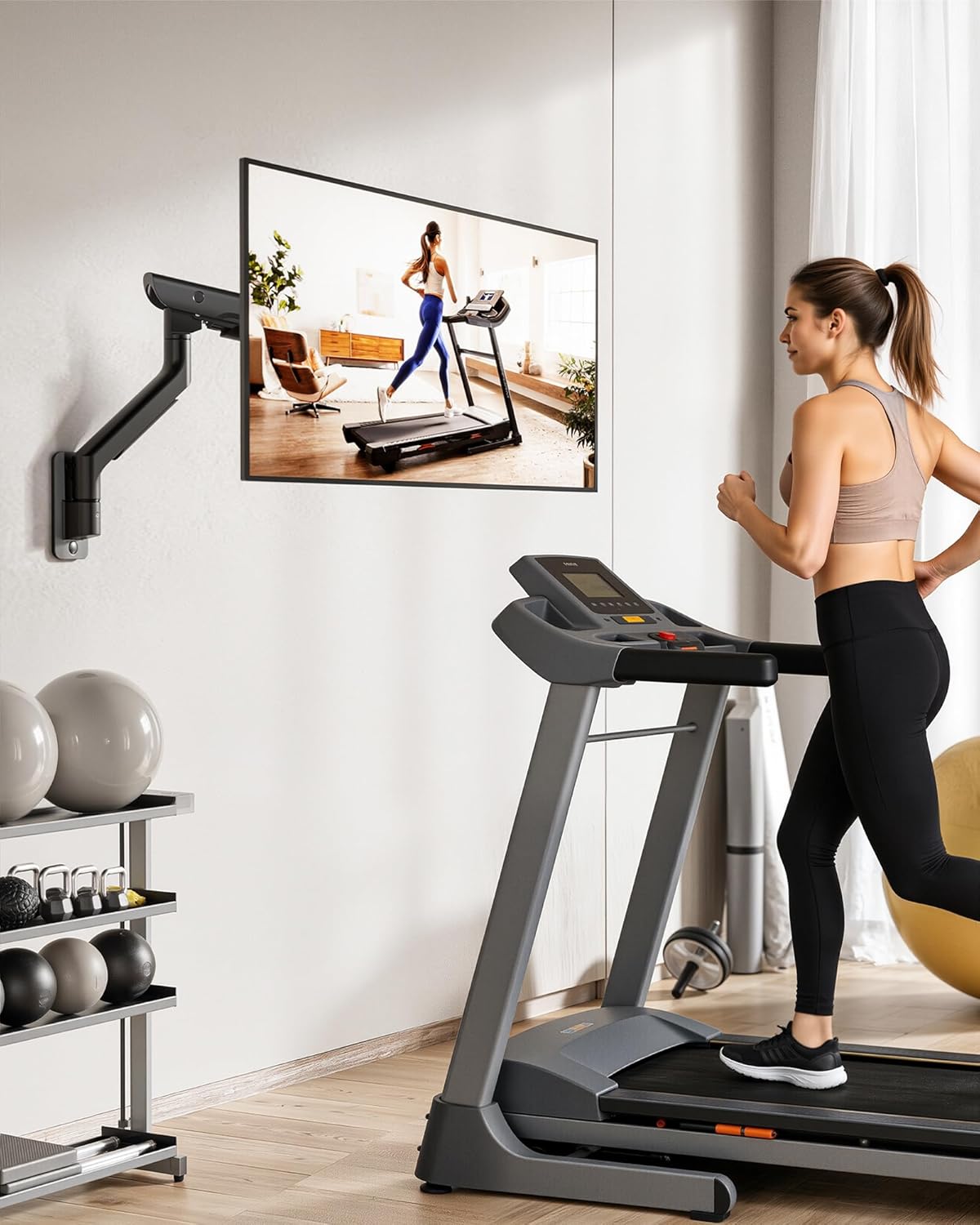 monTEK Heavy-Duty Single Monitor Wall Mount for 17-57” Ultrawide Screens up to 59.4lbs, Premium Aluminum Wall Mount Monitor Arm with Full Motion Adjustment, Pneumatic Lift, Max VESA 100x100