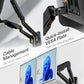 monTEK Dual Monitor Wall Mount for 17 to 32 inch Flat/Curved Screens, Each Holds to 19.8 lbs, Full Motion Adjustable Mechanical Spring Monitor Arm, 75x75/100x100 VESA Wall Mount, Black